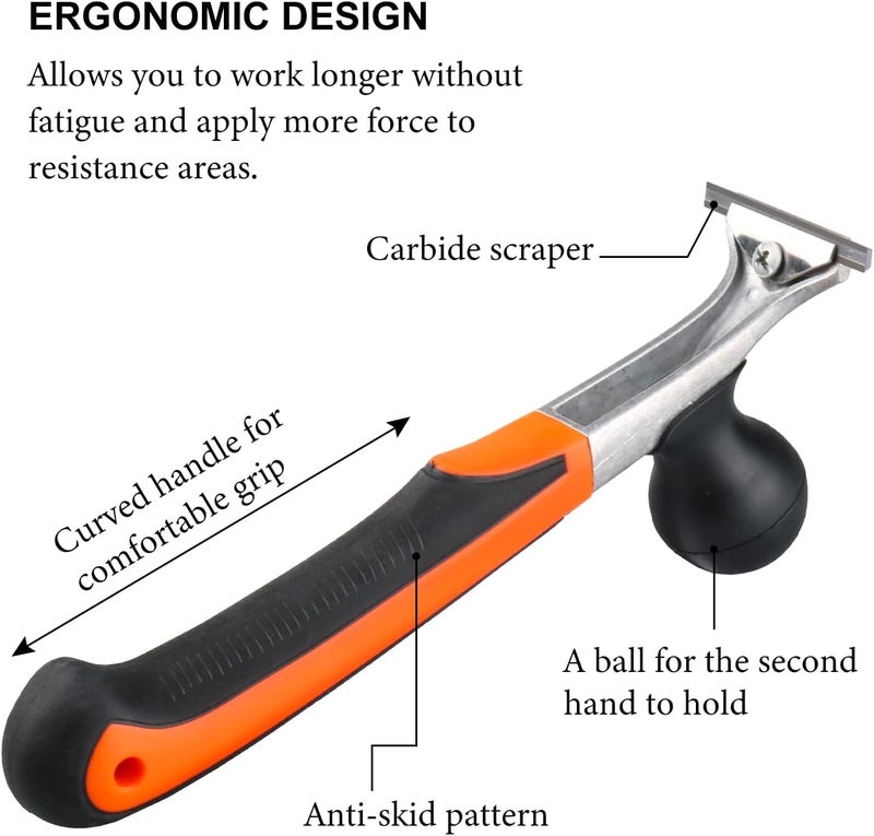 Holdly Premium Ergonomic Carbide Scraper,2-1/2",Scraper Tool for Removing Varnish, Paint, Glue, Resin, Dry Glaze, Stains, Putty, Scratch - Image 2